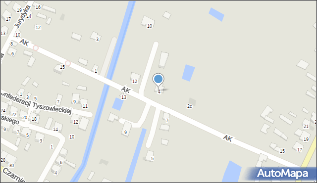 Tyszowce, Armii Krajowej, 4, mapa Tyszowce