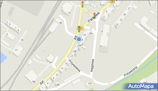 Wałbrzych, Armii Krajowej, 13A, mapa Wałbrzycha