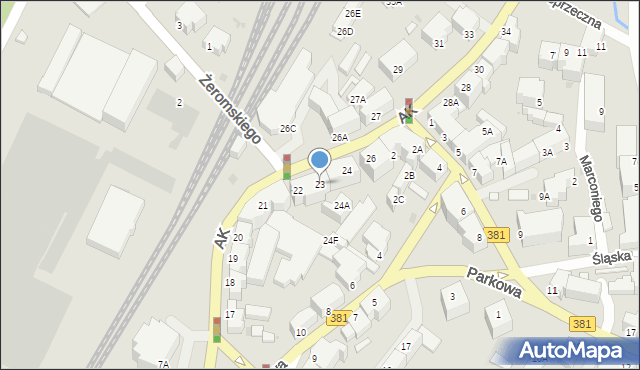 Wałbrzych, Armii Krajowej, 23, mapa Wałbrzycha