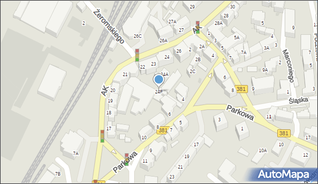 Wałbrzych, Armii Krajowej, 24F, mapa Wałbrzycha