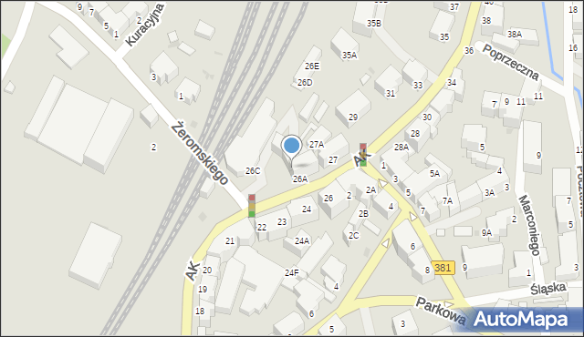 Wałbrzych, Armii Krajowej, 26B, mapa Wałbrzycha