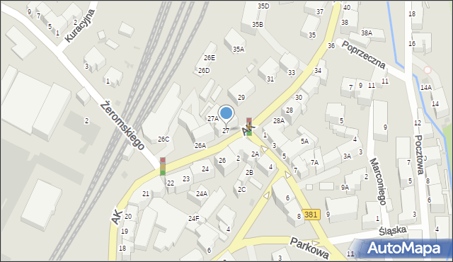 Wałbrzych, Armii Krajowej, 27, mapa Wałbrzycha