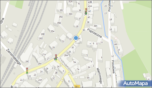 Wałbrzych, Armii Krajowej, 32, mapa Wałbrzycha