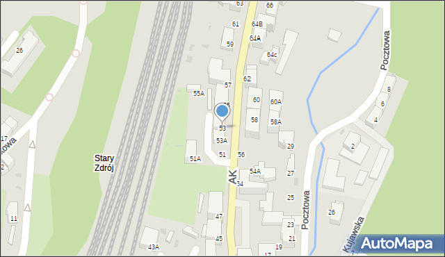 Wałbrzych, Armii Krajowej, 53, mapa Wałbrzycha