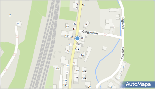 Wałbrzych, Armii Krajowej, 64B, mapa Wałbrzycha
