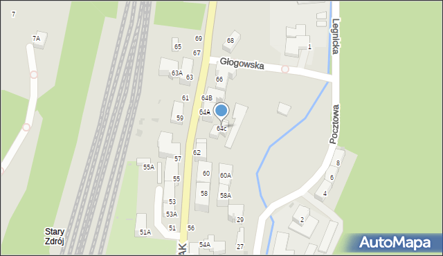 Wałbrzych, Armii Krajowej, 64c, mapa Wałbrzycha