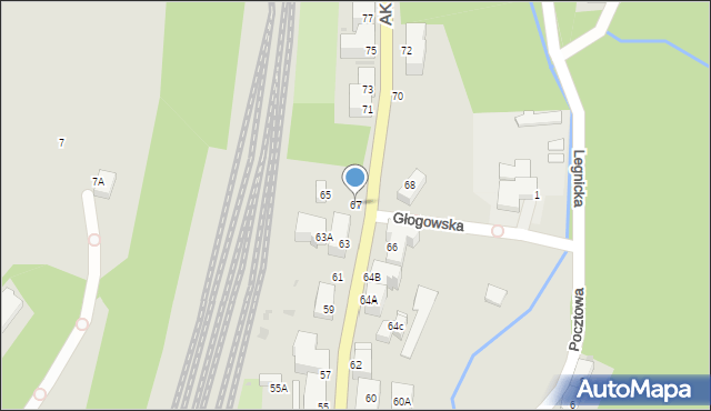 Wałbrzych, Armii Krajowej, 67, mapa Wałbrzycha