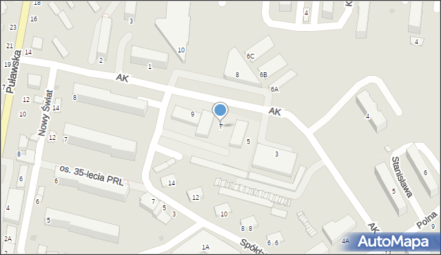 Warka, Armii Krajowej, 7, mapa Warka