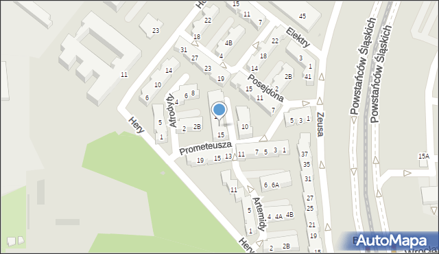 Warszawa, Artemidy, 17, mapa Warszawy