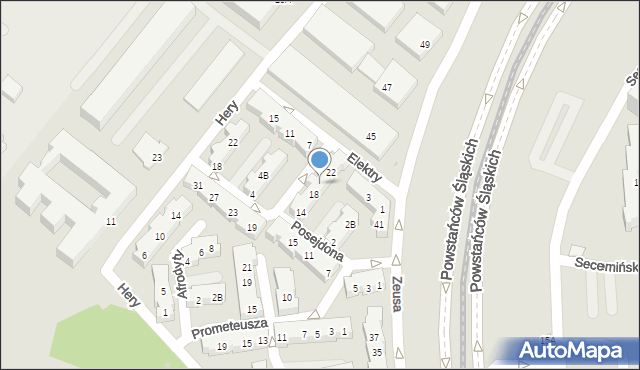 Warszawa, Artemidy, 20, mapa Warszawy