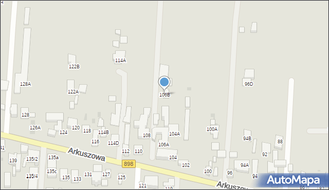 Warszawa, Arkuszowa, 106B, mapa Warszawy