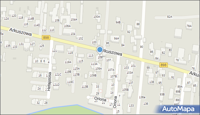 Warszawa, Arkuszowa, 109, mapa Warszawy