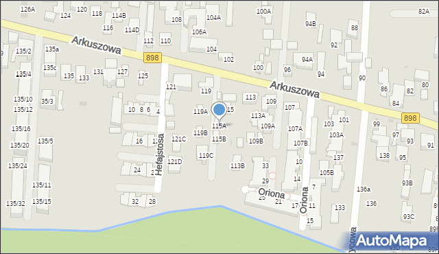 Warszawa, Arkuszowa, 115A, mapa Warszawy
