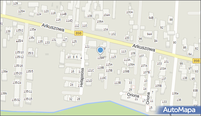 Warszawa, Arkuszowa, 119A, mapa Warszawy
