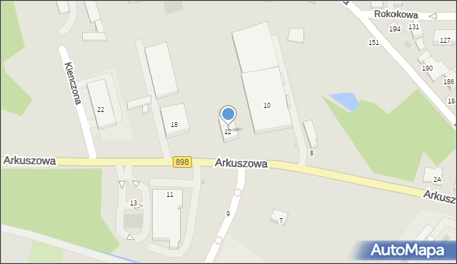 Warszawa, Arkuszowa, 12, mapa Warszawy