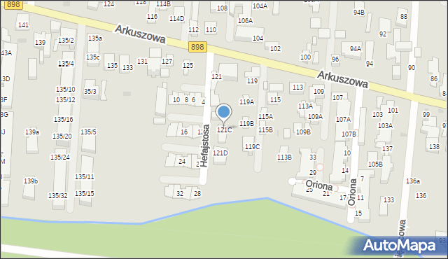Warszawa, Arkuszowa, 121C, mapa Warszawy