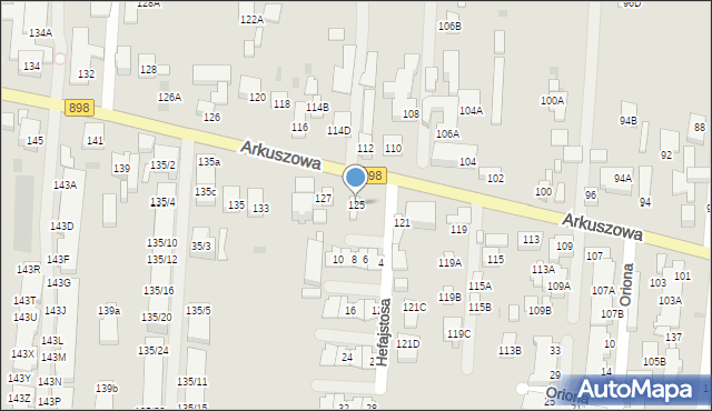 Warszawa, Arkuszowa, 125, mapa Warszawy