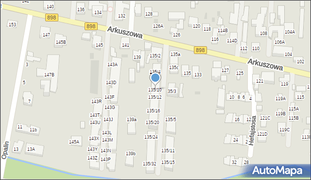 Warszawa, Arkuszowa, 135/10, mapa Warszawy