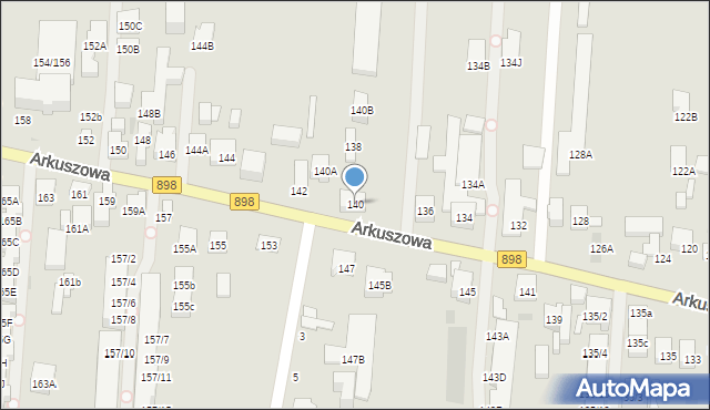 Warszawa, Arkuszowa, 140, mapa Warszawy