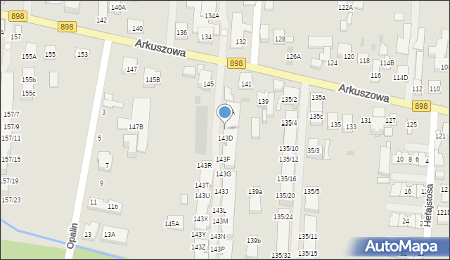 Warszawa, Arkuszowa, 143C, mapa Warszawy