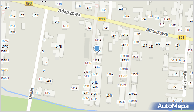 Warszawa, Arkuszowa, 143E, mapa Warszawy
