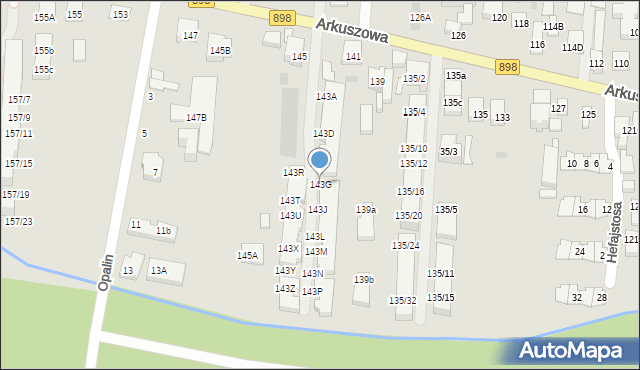 Warszawa, Arkuszowa, 143G, mapa Warszawy