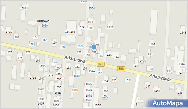 Warszawa, Arkuszowa, 148A, mapa Warszawy