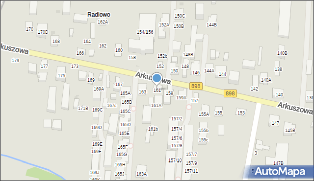 Warszawa, Arkuszowa, 161, mapa Warszawy