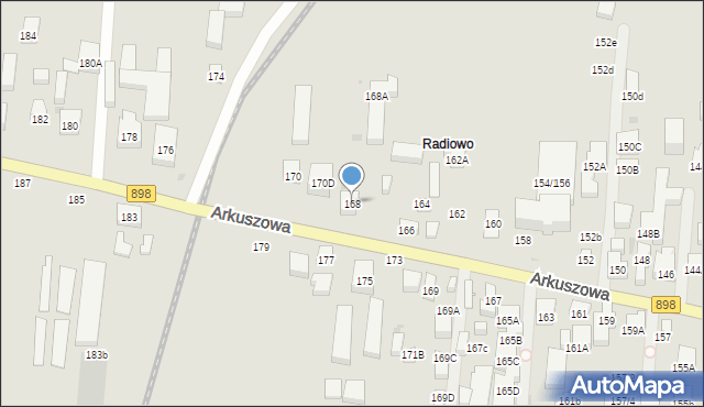 Warszawa, Arkuszowa, 168, mapa Warszawy