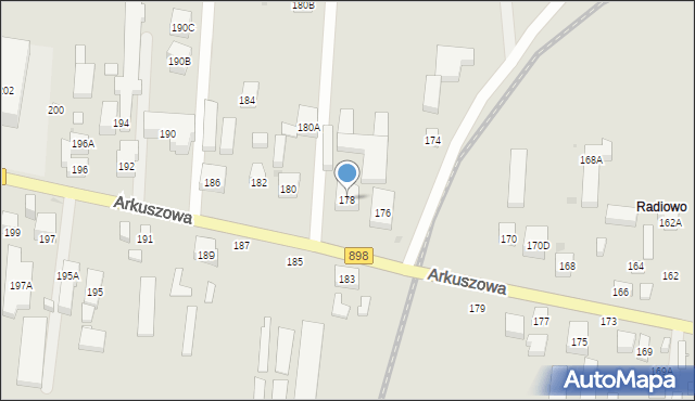 Warszawa, Arkuszowa, 178, mapa Warszawy