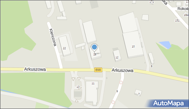 Warszawa, Arkuszowa, 18, mapa Warszawy