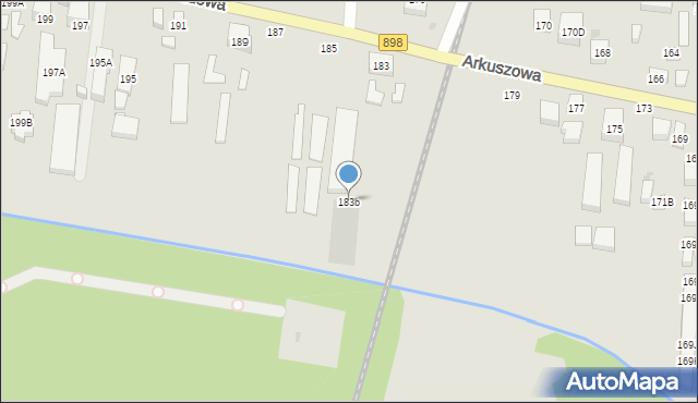 Warszawa, Arkuszowa, 183b, mapa Warszawy