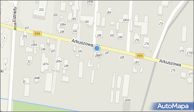 Warszawa, Arkuszowa, 189, mapa Warszawy