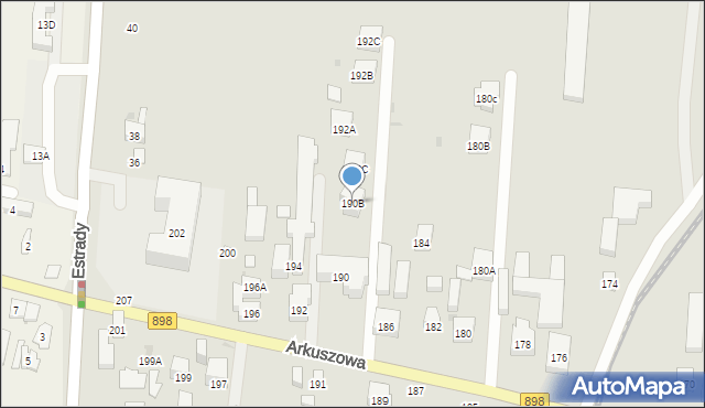 Warszawa, Arkuszowa, 190B, mapa Warszawy