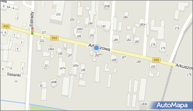 Warszawa, Arkuszowa, 191, mapa Warszawy