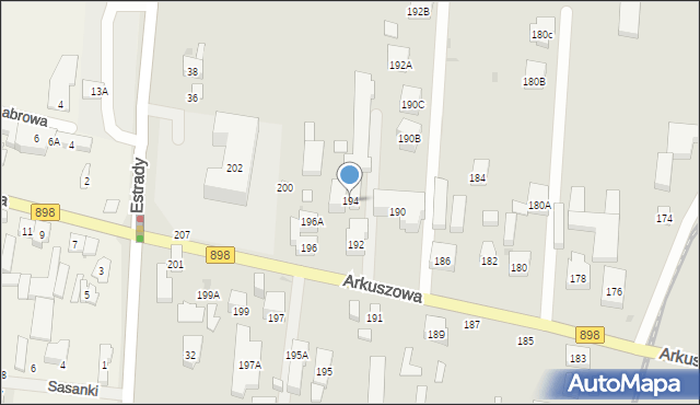 Warszawa, Arkuszowa, 194, mapa Warszawy