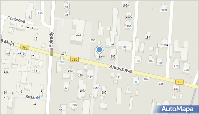 Warszawa, Arkuszowa, 196, mapa Warszawy