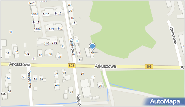 Warszawa, Arkuszowa, 30, mapa Warszawy