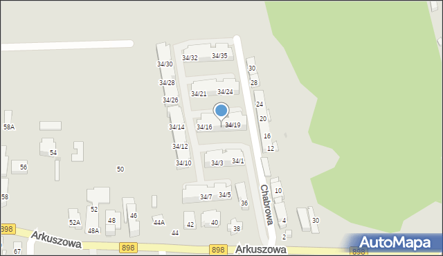 Warszawa, Arkuszowa, 34/18, mapa Warszawy