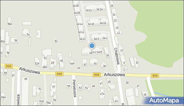 Warszawa, Arkuszowa, 34/7, mapa Warszawy