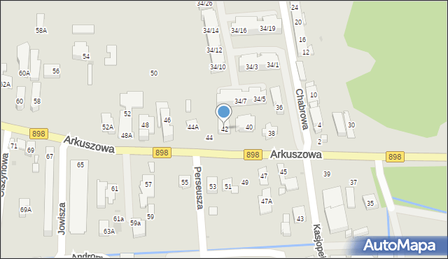 Warszawa, Arkuszowa, 42, mapa Warszawy