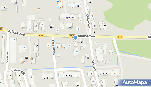 Warszawa, Arkuszowa, 47, mapa Warszawy