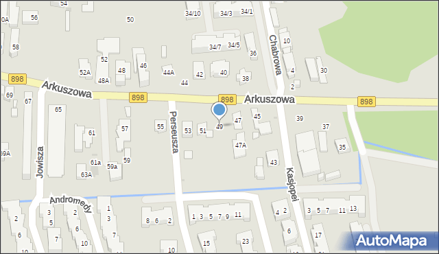 Warszawa, Arkuszowa, 49, mapa Warszawy
