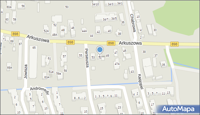 Warszawa, Arkuszowa, 51, mapa Warszawy