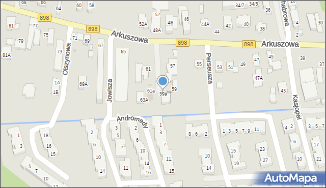 Warszawa, Arkuszowa, 59a, mapa Warszawy