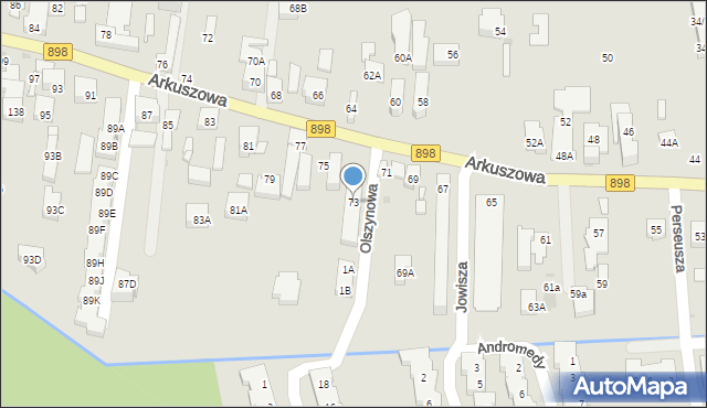 Warszawa, Arkuszowa, 73, mapa Warszawy