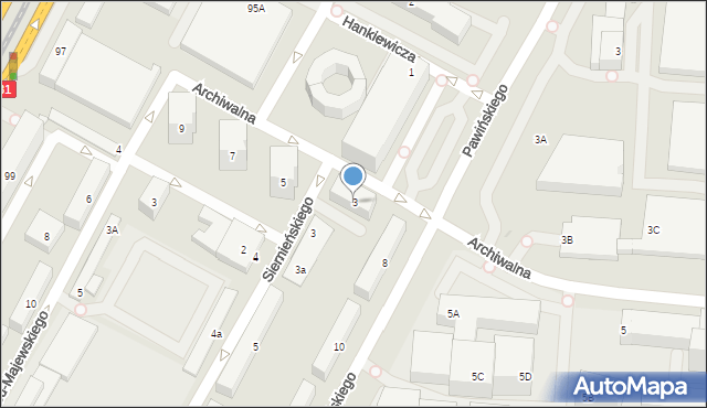 Warszawa, Archiwalna, 3, mapa Warszawy