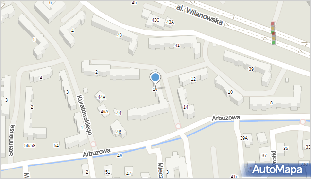 Warszawa, Arbuzowa, 16, mapa Warszawy