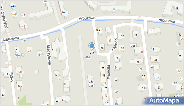 Warszawa, Arbuzowa, 41c, mapa Warszawy