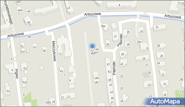 Warszawa, Arbuzowa, 41d, mapa Warszawy